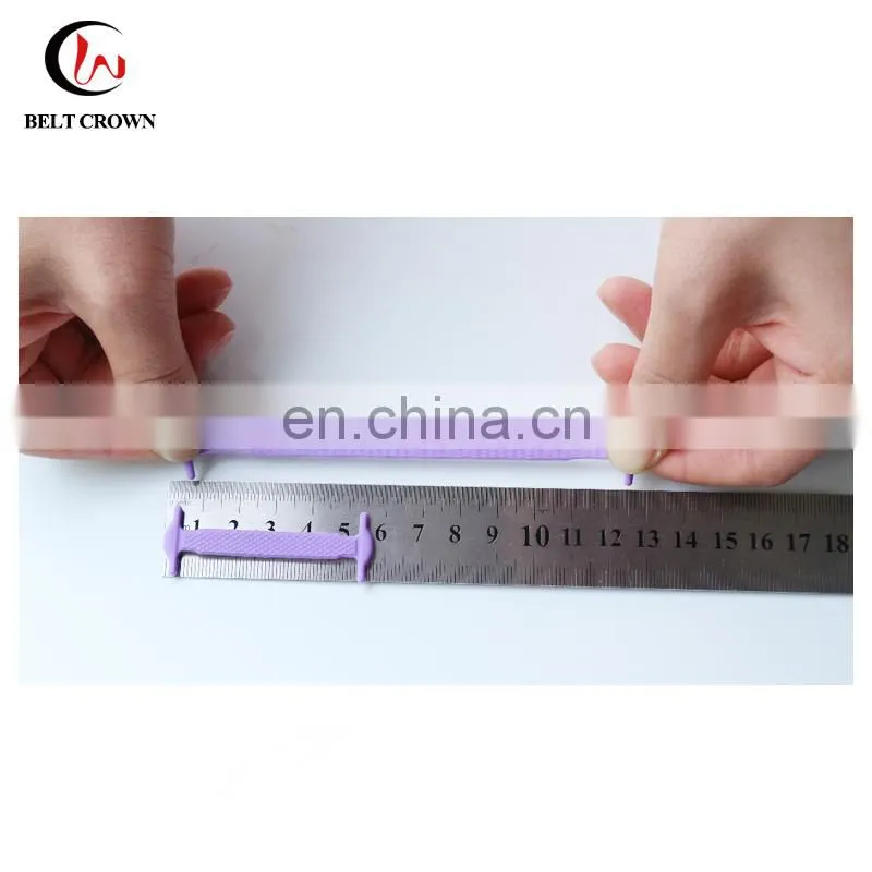 Custom high quality lazy elastic silicone no tie shoelace