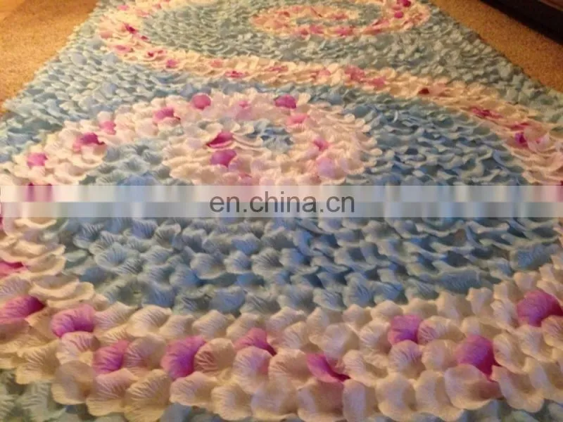 Blue & White Silk Rose Petal Aisle Runner