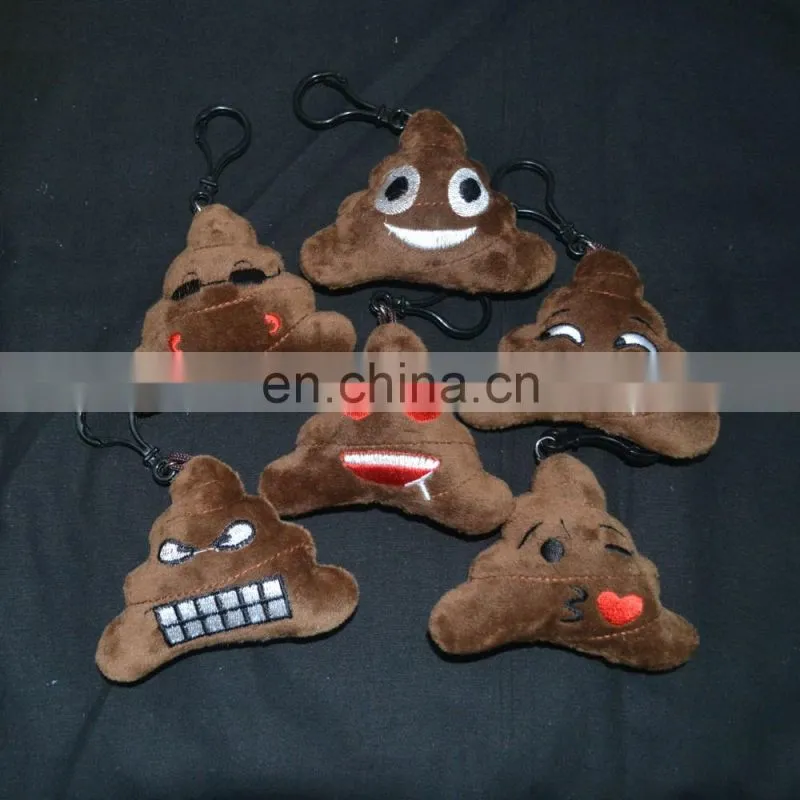 16 top selling embroidered plush emoji keychain