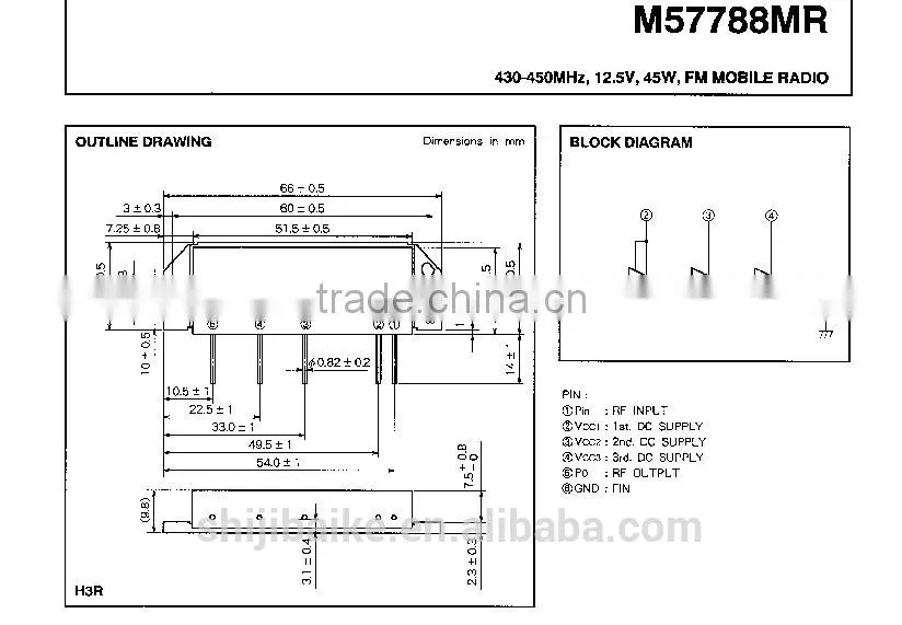 M57788MR 430-450MHz 12.5V 45W FM MOBILE