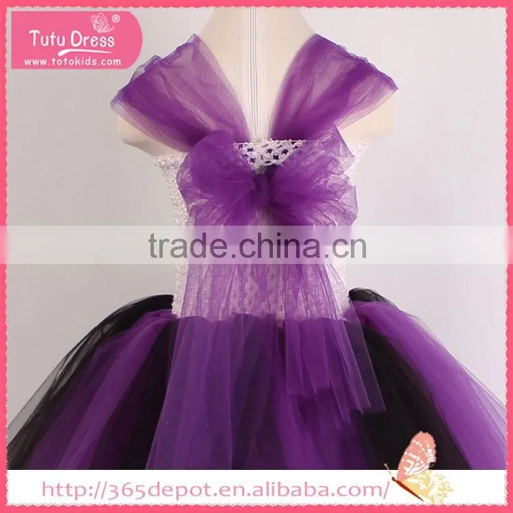 For halloween celebration deep purple gauze dress with spider pattern halloween costume