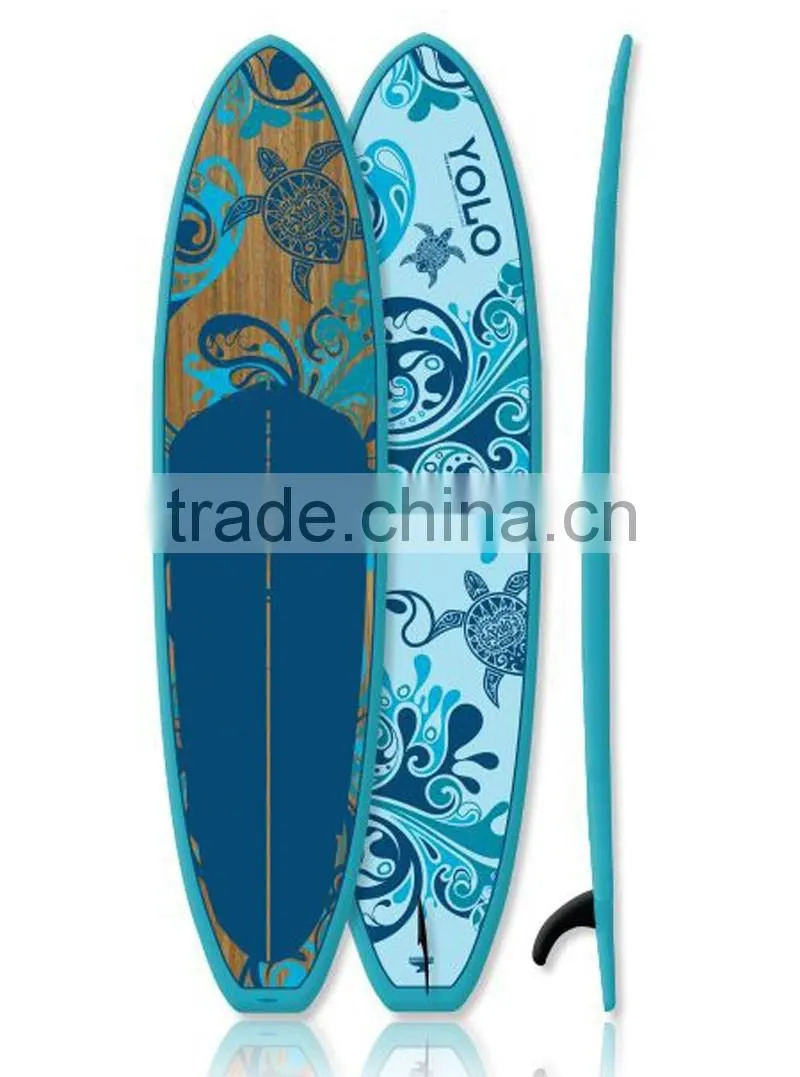 Epoxy fibergalss bamboo sup paddle board with eps foam core