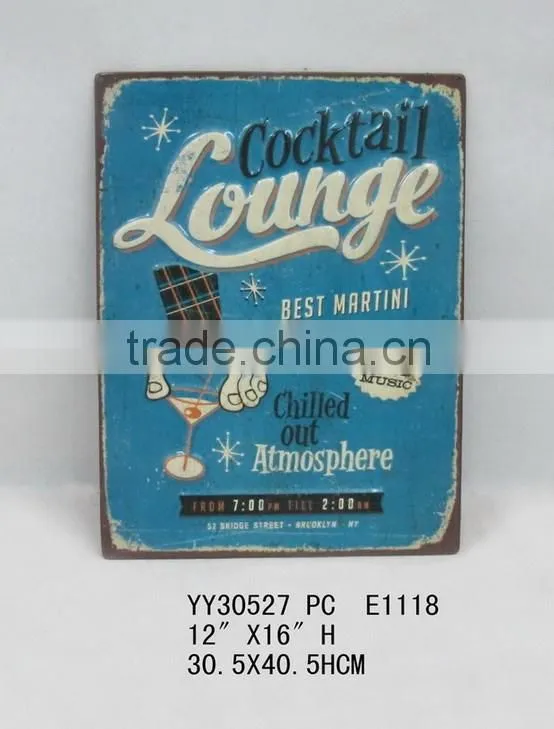outdoor factory embossed wall tin sign, vintage metal tin plate