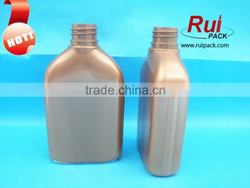 Hot! Long thin plastic PET bottle with aluminum cap for beverage/drink, clear PET juice bottle