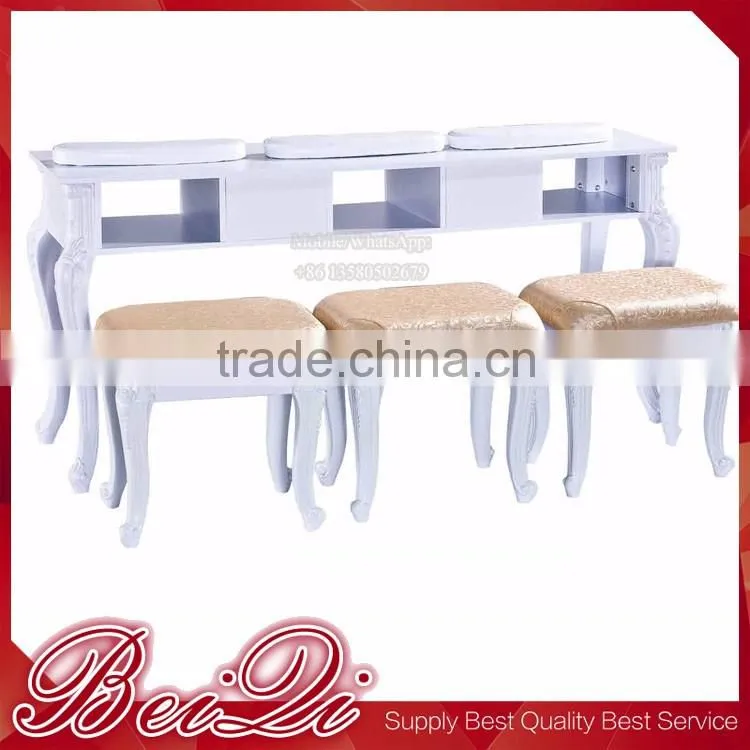 White Color Manicure Tool Table Chair Set Factory Price