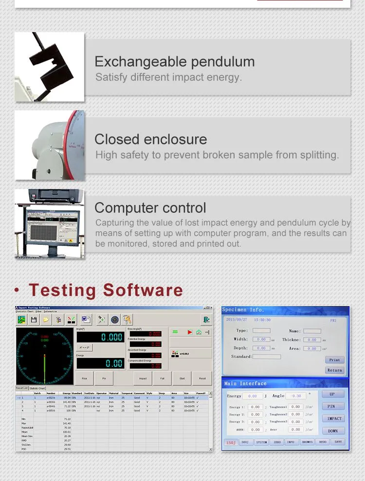 HST KASON HESGRAND JBW-500B 500J Impact Testing Machine/Charpy Impact test Equipment Price