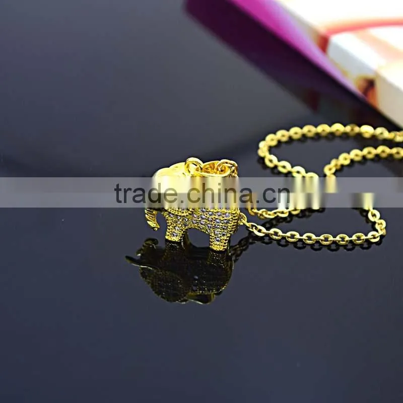 Wholesale indonesian market elephant stainless steel gold jewellery pendant necklaces