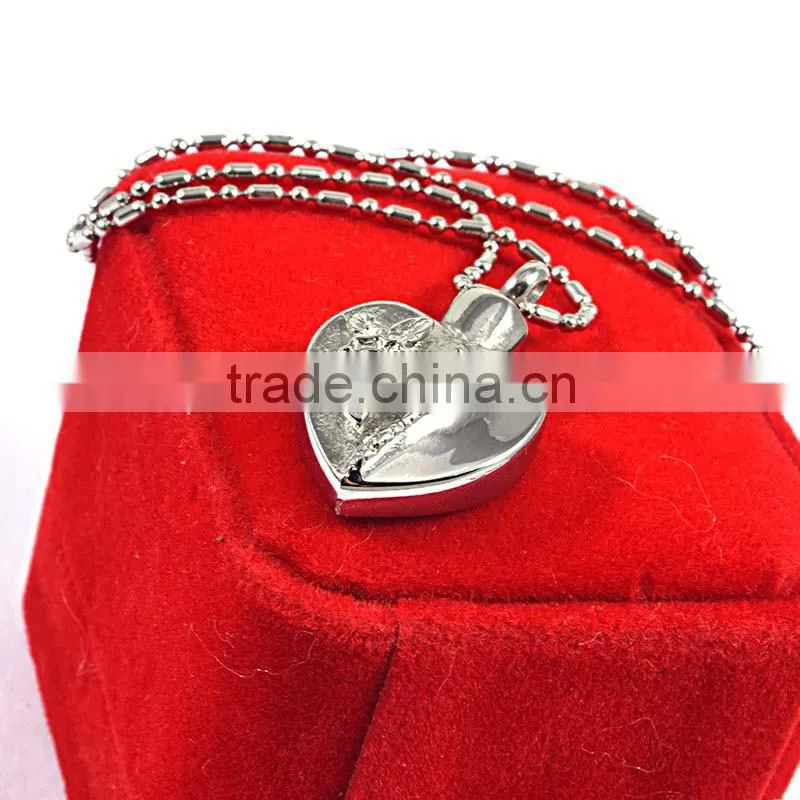 Engravable Stainless Steel Heart Pendant Perfume Bottle Pendant