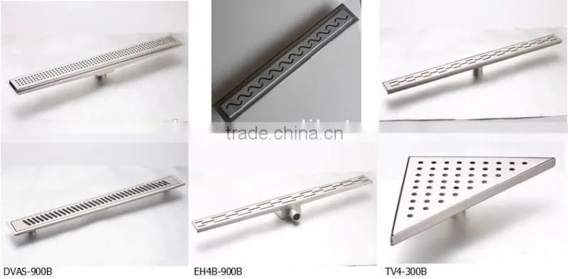 B Series Tiled On Flange Linear Stainless Shower Drain With Wedge Wire Cover