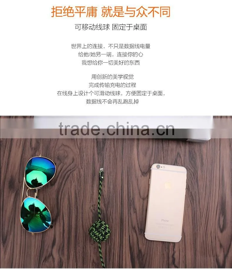 USAMS SJ071 Camouflage Series 1.5m Spot nylon braided cable for iphone6s plus/6s/6/5s 2A Metal Spherical cable for iphone 6plus
