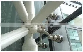 Frameless Glass Wall with spider system for buildings with safety laminated glass