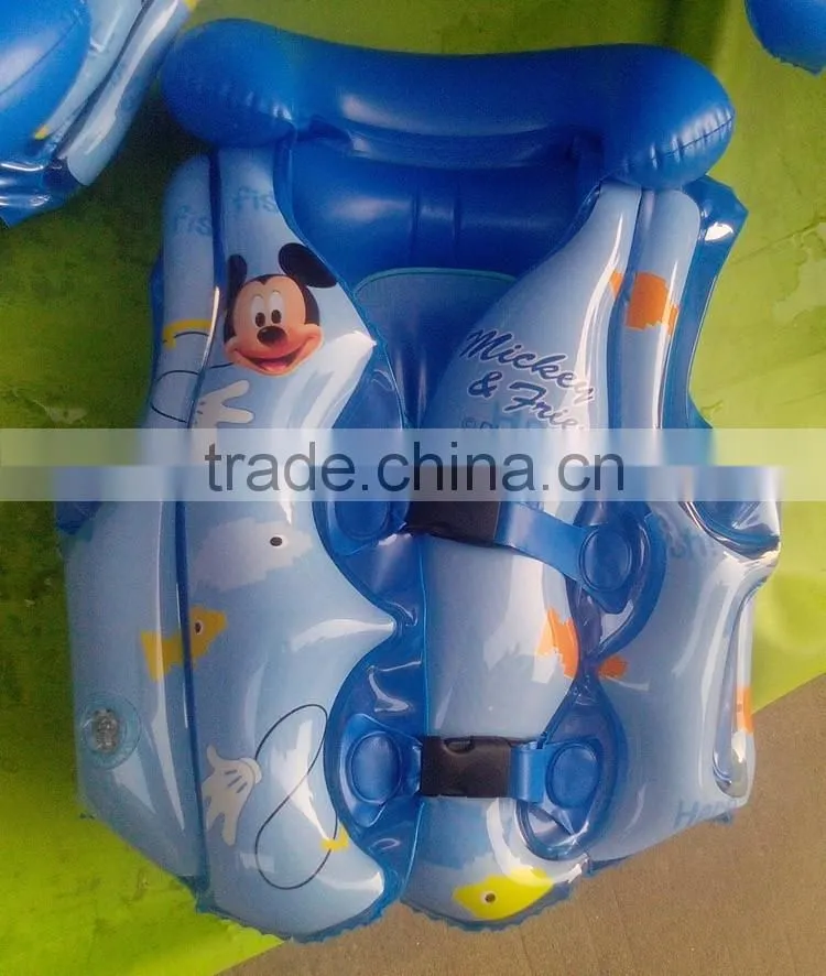 PVC inflatable children water swim vest floating life jacket