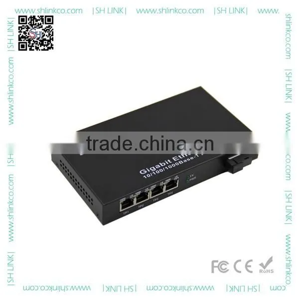 Alibaba manufacture fiber media converter 5 ports 10/100/1000Mbps optical switch