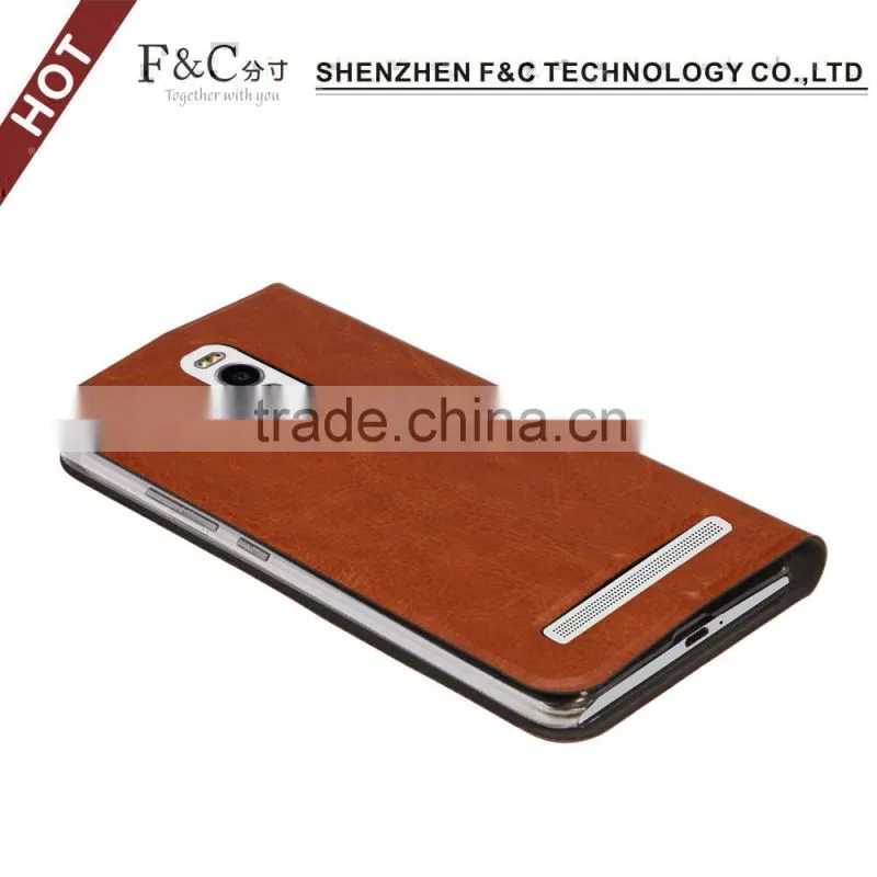 Book style thin pu leather card cases for Asus ZenFone 2 ZE551ML