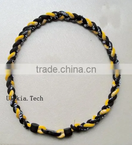 2011 Hot selling Germanium&Titanium Tri braided sports necklace with 18colors