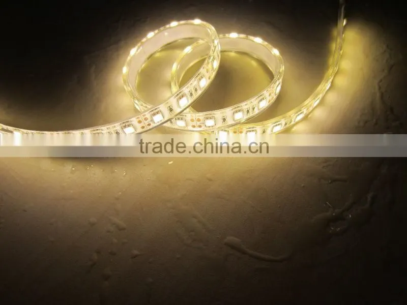 waterproof 12v led light smd 5050 warm white 3000k 7.2w/m 12v/24v led strip