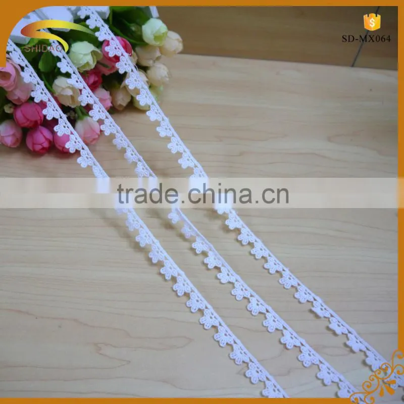 2016 high quality factory price luxury cotton lace trimming fabric for weding dress market in dubai