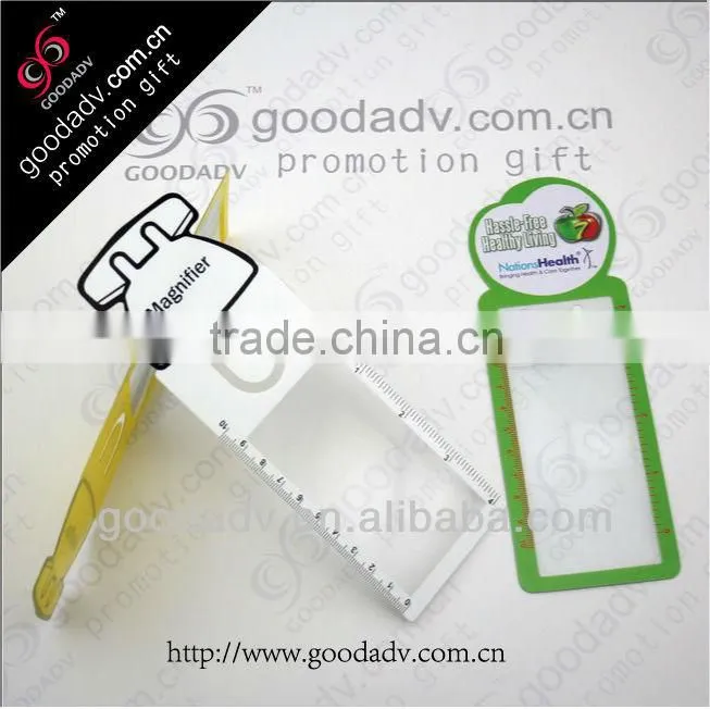 2016 fashional OEM customized plastic magnifying glass book mark/magnifying glass for promotional gift