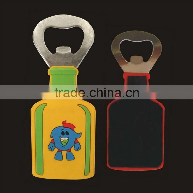 Custom made soft pvc opener / rubber opener / rubber bottle opener with magnet