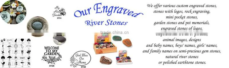 Wholesale Customized Engraved Black Letter pebbles Natural River Stones Fans Souvenir