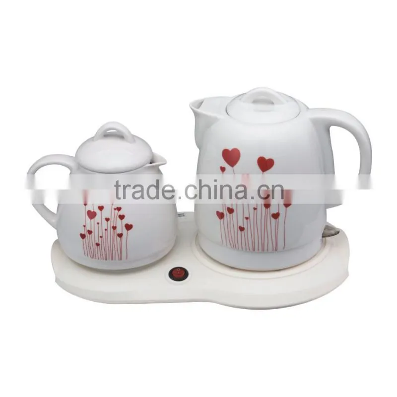 2015 hot sale color printing 1.7L ceramic tea pot kettle customized design accept