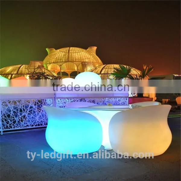 led furniture table and chair rechargeable led table home table with led