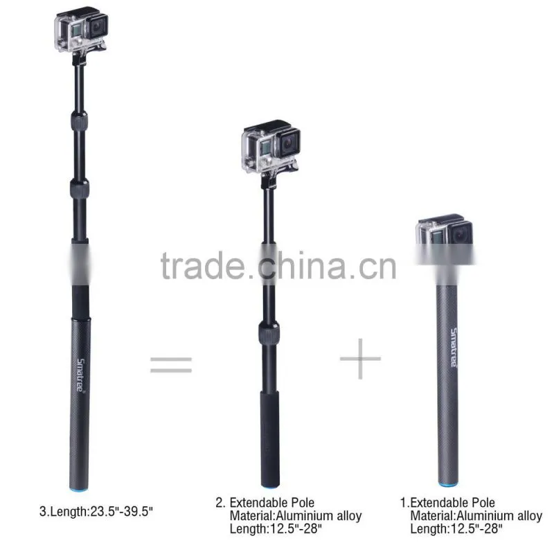 Smatree extendable hand held monopod with colorful monopods , flexible monopod for Go pro 4