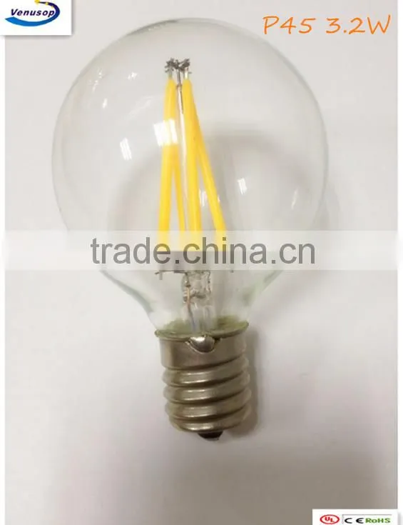 P45/G45 2watt 4watt led filament bulb Clear galss E14 230V UL CE RoHS FCC