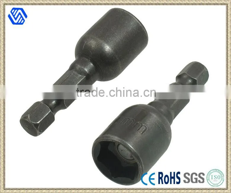Magnetic 3/8" Hex Socket 1/4" Shank Spanner Nut Setter Driver Bit