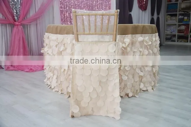 New style petal taffeta and burlap table runner
