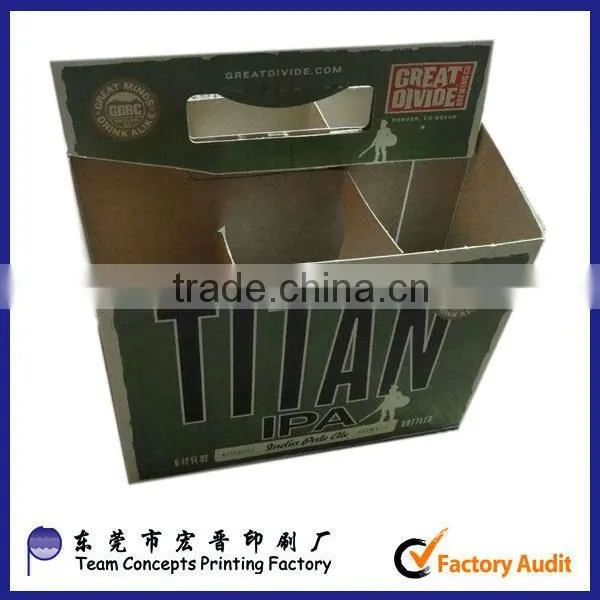 custom logo 4 pack/bottles beer carrier box