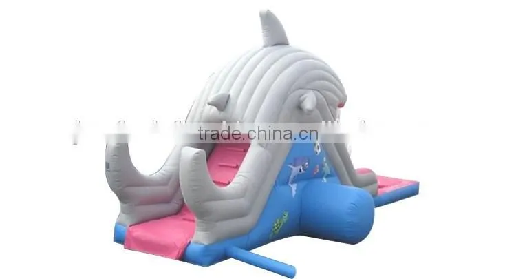 commercial grade inflatable water slides, whale water slide with pool