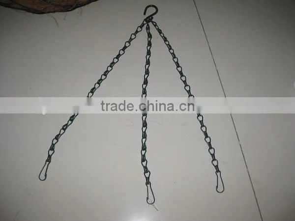 black steel single hook link chain for hanging basket