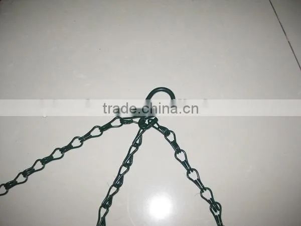 black steel single hook link chain for hanging basket