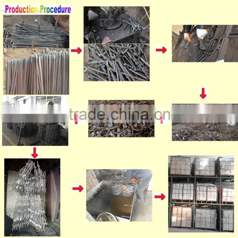 Ornamental Carbon Steel Fence Railing Wrought Iron Scroll