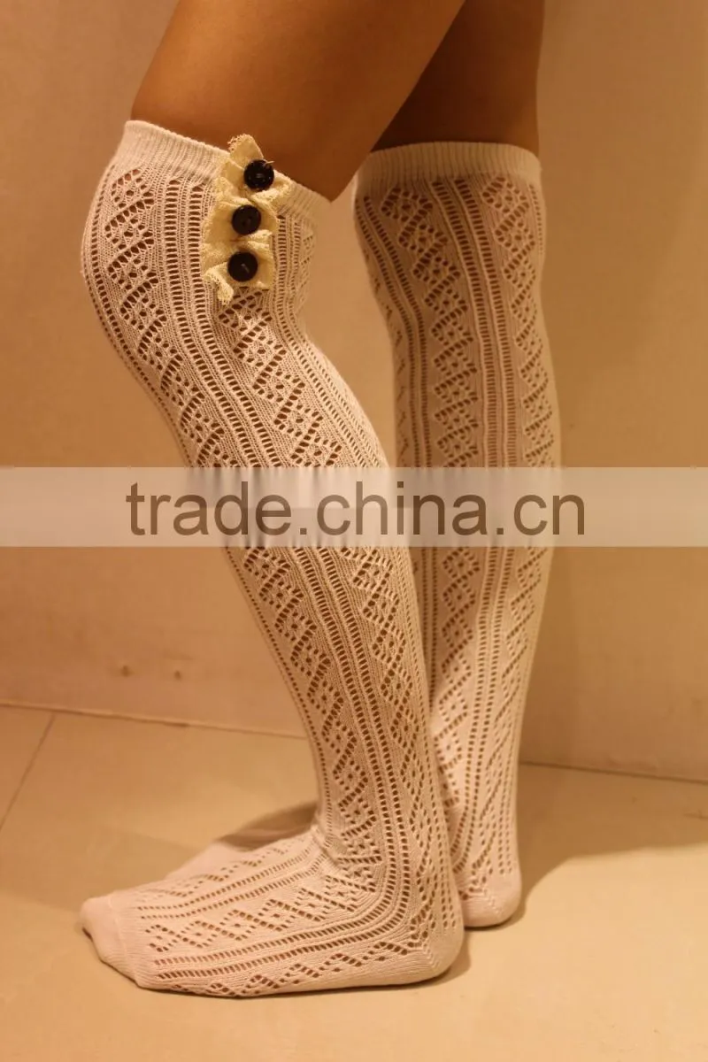 Wholesale Lace Boot Socks Buttons Lace Boot Cuff Socks