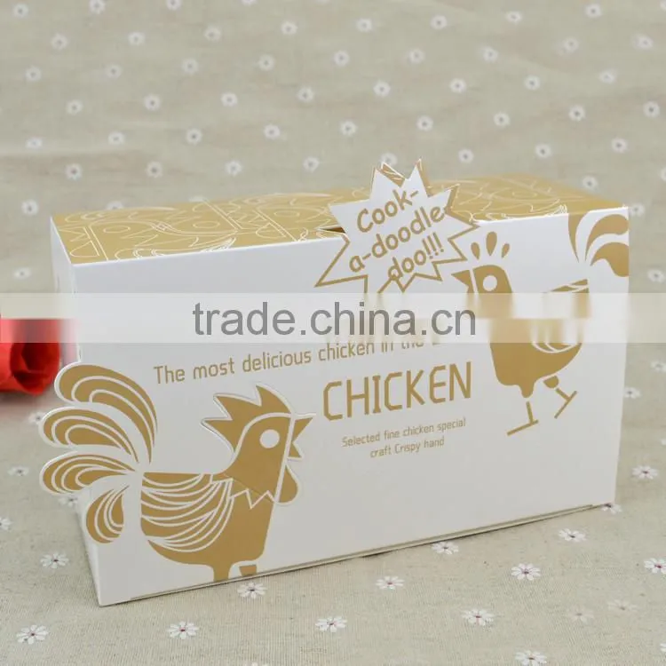 Wholesale white paper card fried chicken box,food packaging box