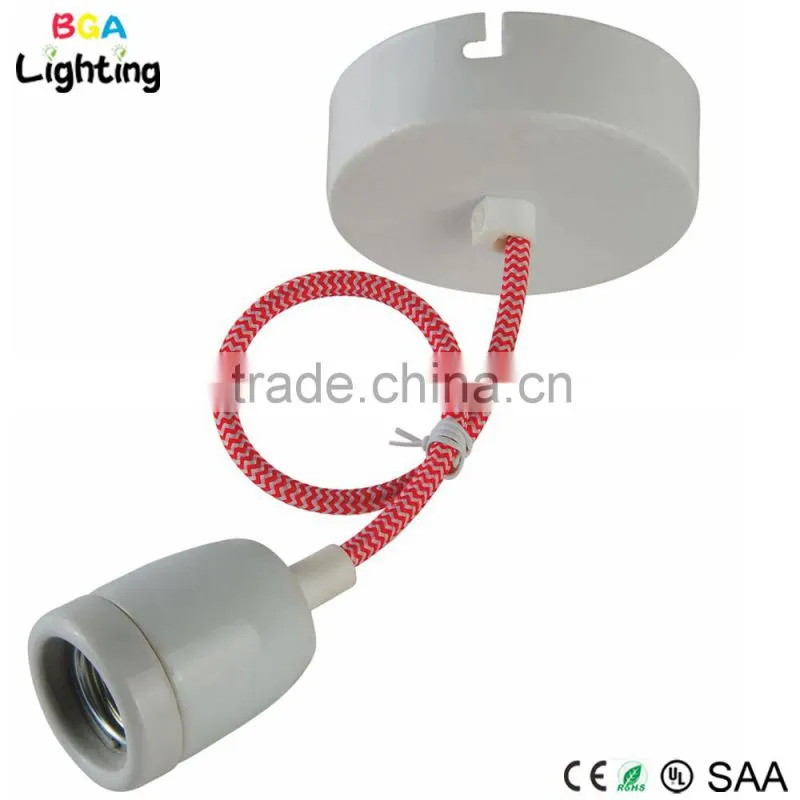 E27 Screw Porcelain Suspended Lighting With Ceramic Lamp Socket