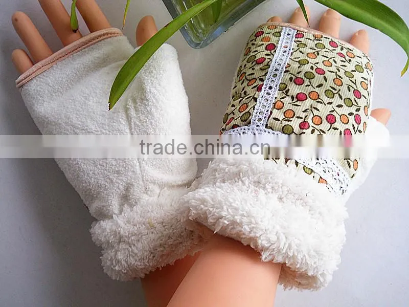 ladies fashion fingless winter gloves