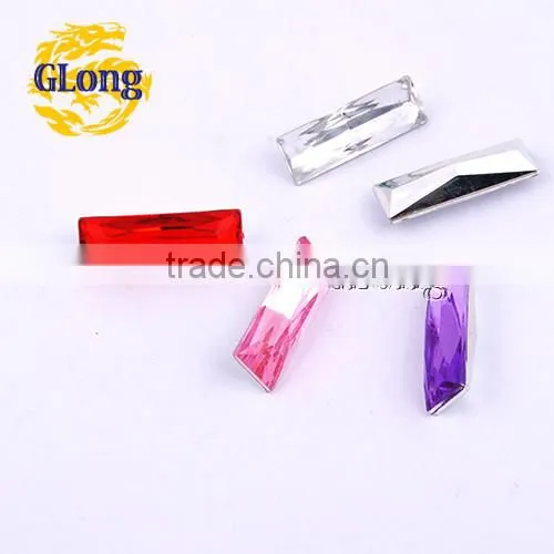 8*24mm Acrylic Point Back Rectangular Mix Color Bling Rhinestone&Crystal For Stylish Bags Garment Shoes #GY014-24P(Mix-s)