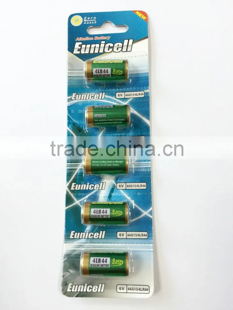 Mercury Free 0% Hg & Pb high quality 4LR44 alkaline 6v dry battery