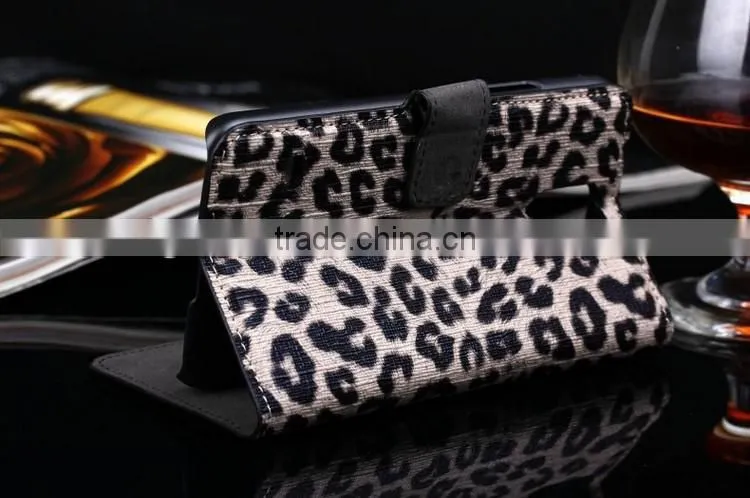 2014 New product Hot selling leopard Wallet phone case for galaxy s5,case for samsung galaxy s5