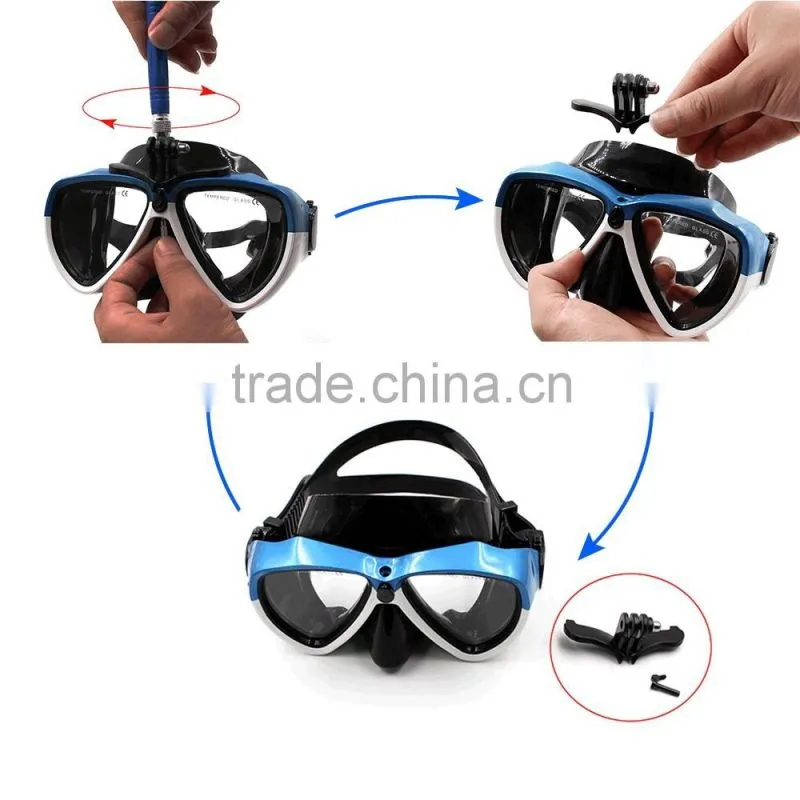 TELESIN Silicone Diving Glass With Detachable Screw Mount Diving Mask Scuba Snorkel Swimming Goggles For Sports Camera Go Pro