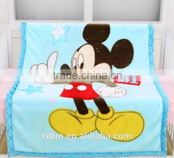 Cartoon 100% polyester coral fleece baby blanket baby bedding sets