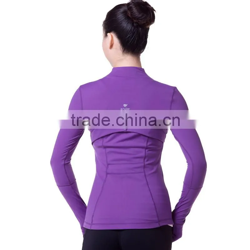 2015 Unique Design Ladies 87% Supplex 13% Lycra Workout Clothing Sexy Fitness Yoga Jacketss for Women