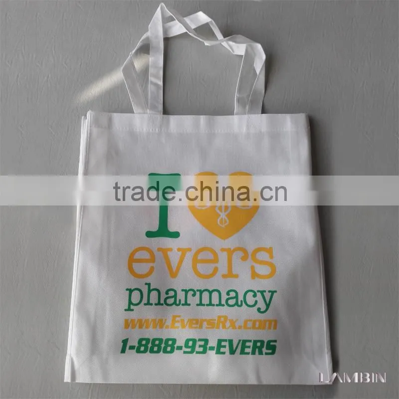 White non-woven fabric cloth hand bag for pharmacy products