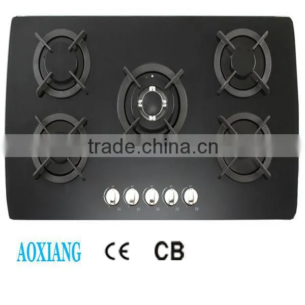 Built-in Tempered Glass Kitchen 5 Burner Gas Cooking Range / Gas Hob/ Gas Cooker D925Y