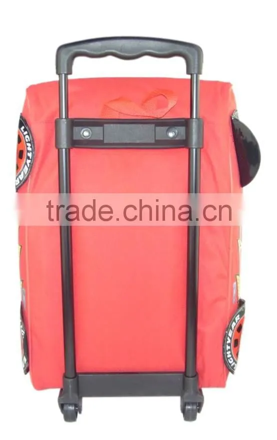 Car design 3D shade kid's trolley school bag for boys