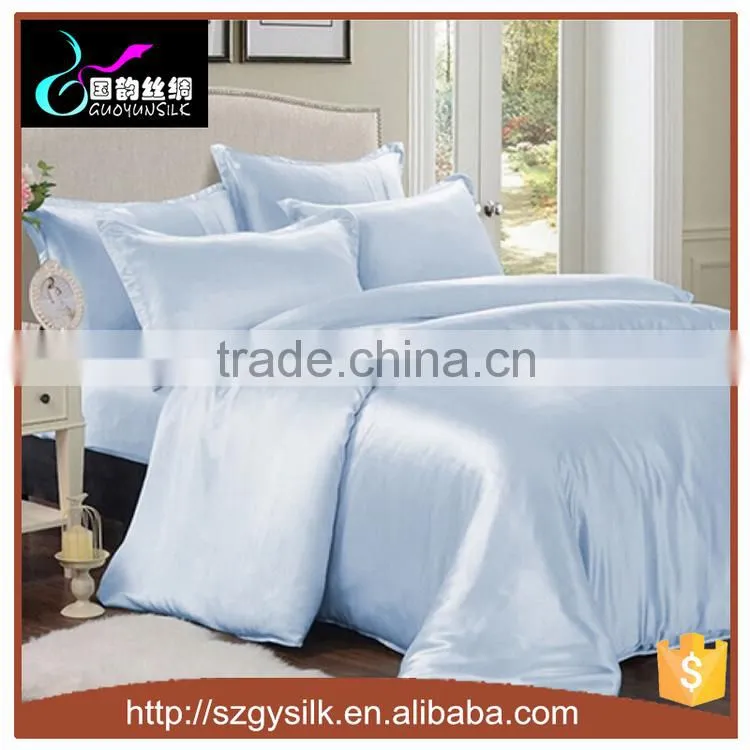whole sale luxury silk satin pure dyed bedding set duvet cover