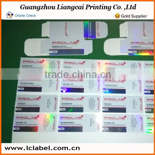 Laser printed vinly drug label sticker for 10ml vial
